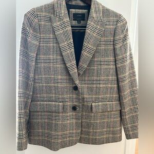 J. Crew Sommerset Blazer Size 10 Boyfriend 100% English Wool Glen Plaid